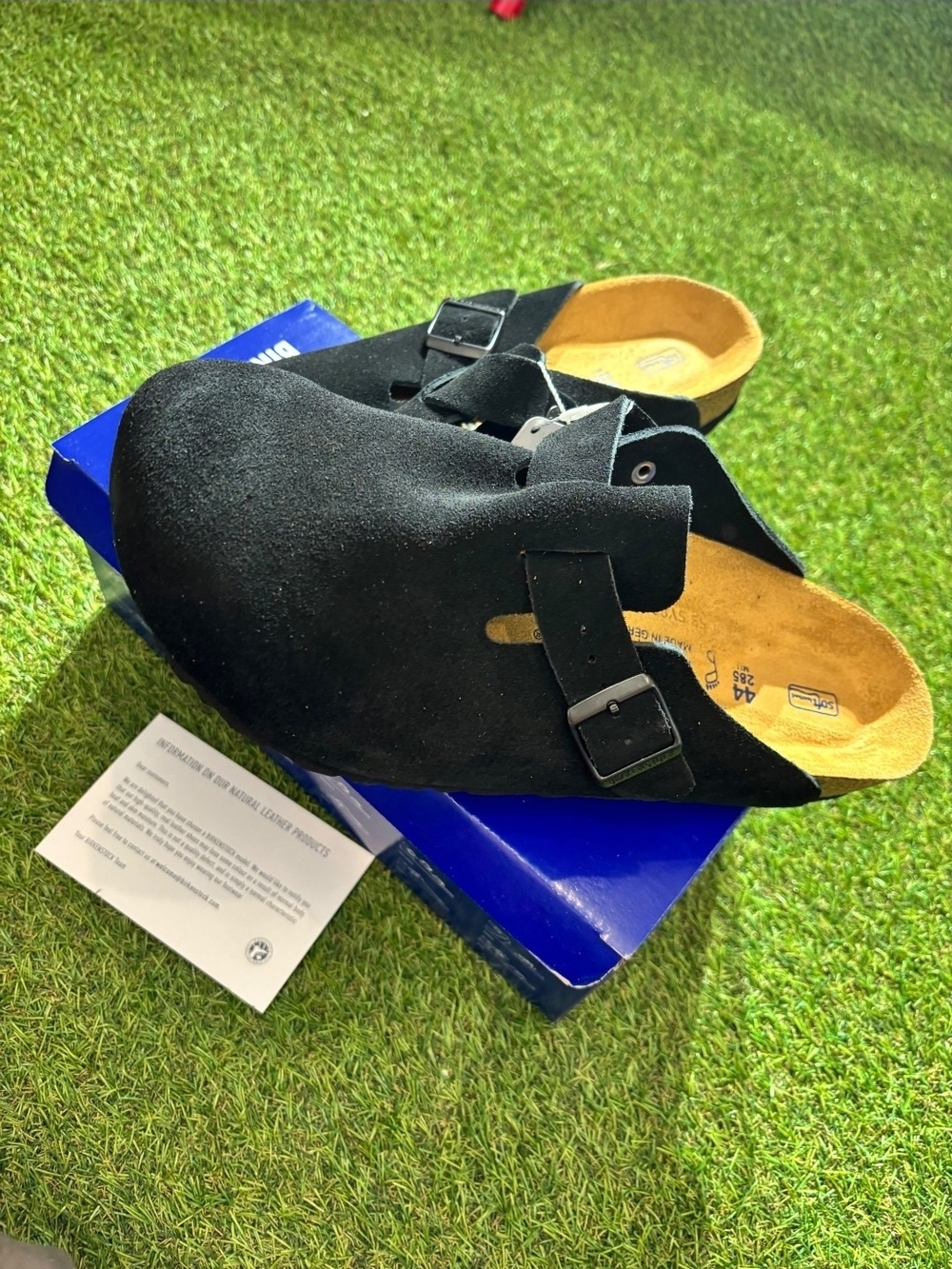 Birkenstock Boston Black Suede Clogs New In BOX - Picture 2 of 9